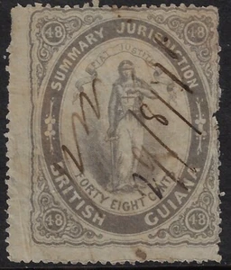 Br. Guiana fiscal used, Barefoot 4B, 1876, 48c lilac, perf. 12 ½ , no wmk.(a6223 - Picture 1 of 2
