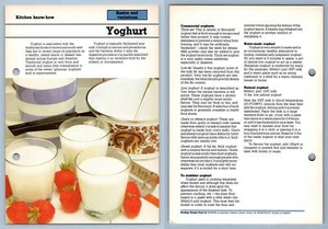 Yoghurt - Know-How - Working Woman's 1980s Recipe Card - Picture 1 of 1