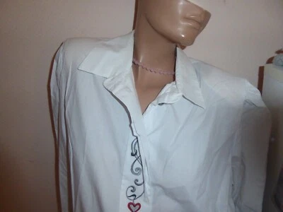 TRachten Bluse Hemd 42 weiß Landhausbluse Oktoberfest Tracht mit BW langarm - Bild 1 von 4