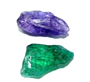 Natural Earth Mined 91.90 Ct Emerald Sapphire Rough Pair EGL Certified Loose Gam - Picture 1 of 6