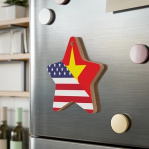 Bandera vietnamita americana medio Vietnam EE. UU. adorno de madera - Imagen 1 de 25