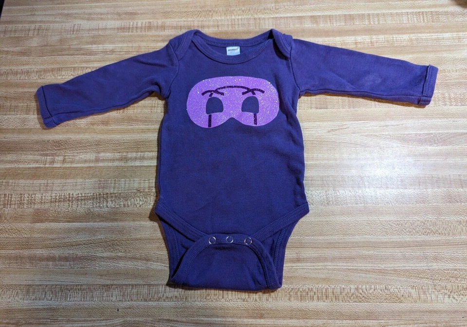Body Monag Bebé Niña Talla 0-3 Meses 100% Algodón Púrpura Rosa Brillo Foto 1 de 1