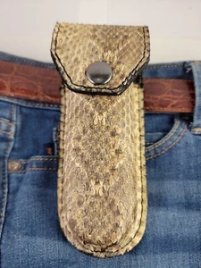 Buck 110 leather knife sheath Rattlesnake Skin, case 6265 SHEATH NEW Handmade - Picture 1 of 9