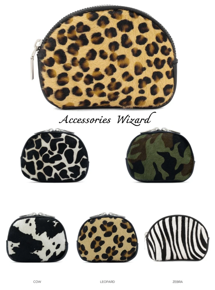 Animal Print Leather Ladies Small Purse/Pouch/Soft with Silver Hardware - Image 1 of 1