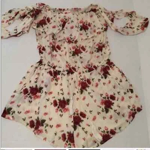 Poof! Off the Shoulder Flower Romper NWT - Picture 1 of 7