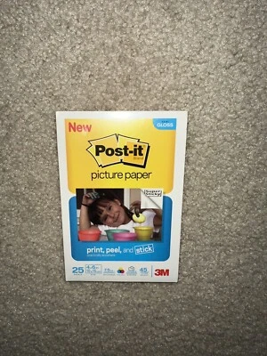 Post-it Picture Paper - Print Peel & Stick Semi-Gloss 25 Sheets 4x6" 3M Sealed - Image 1 of 2