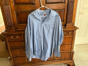 Camisa de vestir contemporánea ETON azul algodón para hombre delgada con botones talla 44/17 1/2 - Imagen 1 de 7