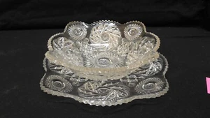 EAPG   Paddle Wheel aka Fern Whirl Westmoreland  Bowl & Platter - Picture 1 of 5