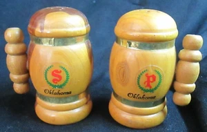 Choice All Wood Salt & Pepper Shakers With Wood Handles (Oklahoma &/Or Atlanta) - Picture 1 of 6