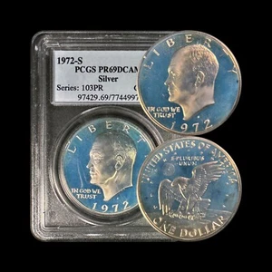 UNITED STATES. 1972, 1 Dollar, Silver - PCGS PR69 - Eisenhower, San Fran Proof - Picture 1 of 5