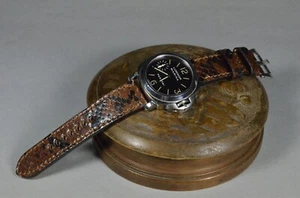 PULSERA RELOJ 26 24 22MM MARRÓN NATURAL AUTÉNTICO PYTHON HECHA A MANO PARA PANERAI MASTRAP - Imagen 1 de 12