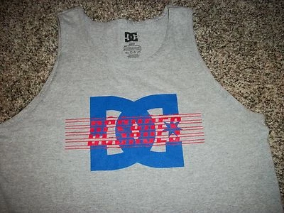 DC SHOES New Mens Tank Top Sleeveless Shirt Gray Blue SMALL MEDIUM - Image 1 of 2