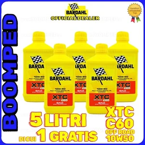 5 LT OLIO MOTO 4T BARDAHL XTC C60 OFFROAD 10w50 MA2 FULLERENE POLAR PLUS 05BD61 - Foto 1 di 5