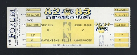 VINTAGE 1983 KAREEM 37 points BLAZERS @ LAKERS FULL PLAYOFF TICKET - Game 2 B-2 Cover