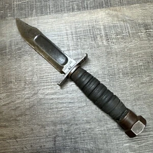 Vtg Camillus NY Vietnam Or WWII Pilot Fighting Survival Knife 5” Sawback Blade - Picture 1 of 14
