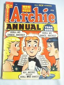 Archie Annual #5 1953 vintage Archie Comics âge d'or bowling et histoires de plage