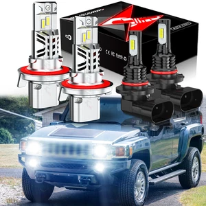 Kit combinado de faros LED altos/bajos + faros antiniebla 4 bombillas para Hummer H3 2006-2010 6000K - Imagen 1 de 16