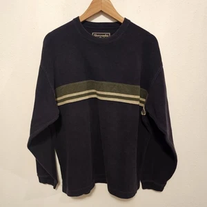 Vintage Abercrombie & Fitch Pullover marine grün gestreift adrett Y2k 100 % Baumwolle - Bild 1 von 10