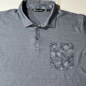 Travis Mathew Blue No Maps Golf Polo Shirt Mens 2XL - Picture 1 of 11