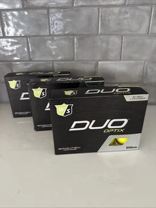 Three Packs WILSON  Duo Optix Golf Balls | Yellow | 12-Pack / 36 Balls Total - Picture 1 of 2