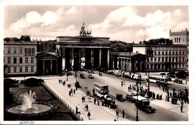 GERMANY 1940 WWII POSTAL PICT POSTCARD BRANDENBURGER TOR BERLIN ADDR & POSTMARK - Image 1 of 2