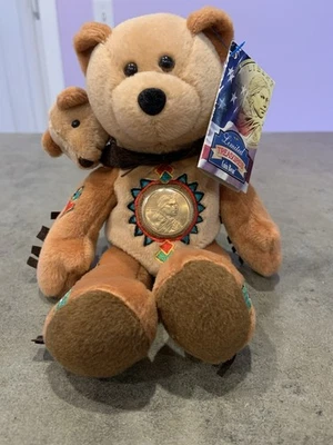Limited Treasures Sacagawea & Pomp The Golden 2000 Liberty Coin Bear Nuevo con Etiquetas Foto 1 de 4