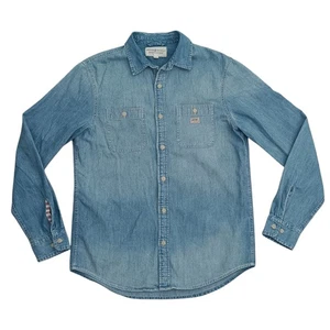Ralph Lauren Denim Supply Denim Shirt Blue Worn Look Mens Medium - Picture 1 of 14