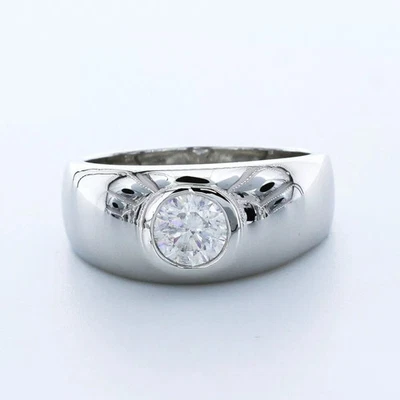 Anillo solitario para hombre clásico platino 1,15 quilates redondo diamante cultivado en laboratorio F SI1 Foto 1 de 4