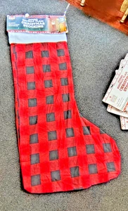 Jumbo Red Buffalo Plaid Christmas Stockings 43" L x14" W NEW !!! 4 Available - Picture 1 of 13