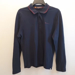 Ben Sherman Men's Navy Long Sleeve Polo Shirt Size L. Used But Good Condition - Picture 1 of 5
