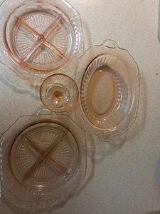 Depression Glass Pink MAYFAIR Open Rose Lot of 4 Anchor Hocking VTG - Picture 1 of 11
