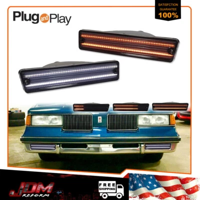 Luz de señal LED dinámica ámbar y blanco ahumada para 81-88 Oldsmobile Cutlass Supreme Foto 1 de 4