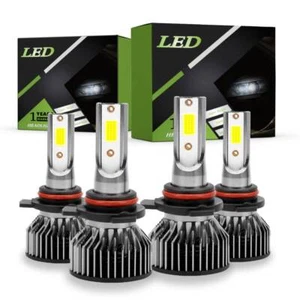 4x Luces Fuerte Para Auto Coche Luz Carro 9005+9006 LED Bulbs SUPER Blanco Hi/Lo - Picture 1 of 13