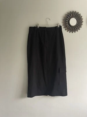 COS Womens Utility Cargo Long Midi Length Skirt Black Side Pocket  M Uk 14/16 - Image 1 of 4