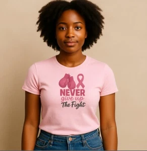 Breast Cancer Awareness Tshirt Pink Ribbon Support Top, Cancer Survivor Gift - Picture 1 of 12