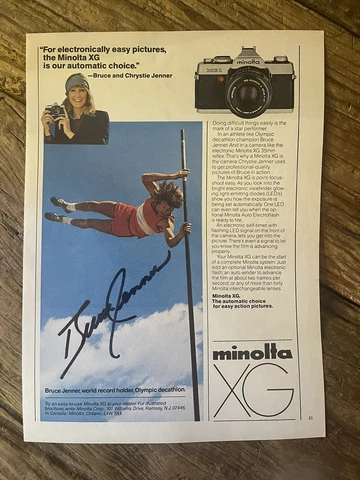 Bruce And Caitlyn Jenner Signed Autographed Sports Illustrated Olympic 8X10 Page Cover