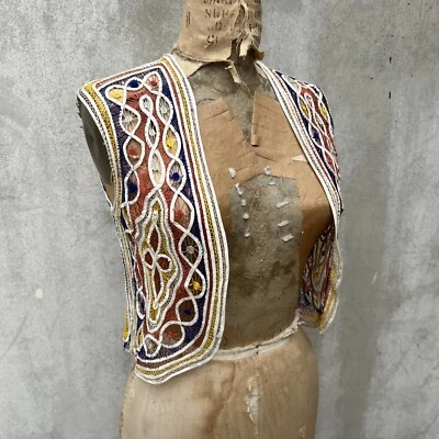 Vintage 1930s Colorful Embroidered Spider Web Lace Blouse Vest Dress Top Shirt - Image 1 of 4