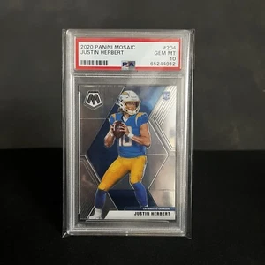 Justin Herbert Rookie RC PSA 10 2020 Mosaic #204 Los Angeles Chargers - Picture 1 of 2