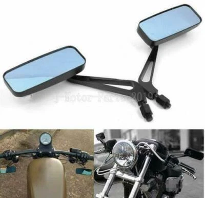 Espejos retrovisores rectangulares negros para Honda Shadow VLX 600 Aero RS Spirit 750 Foto 1 de 4