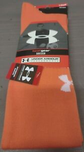 Under Armour Performance Heat Gear Soccer Socks - Orange UA-3195 Large 10-13