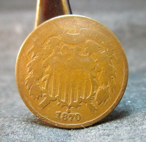 1870 U.S. 2 Cent Piece Circulated Cover