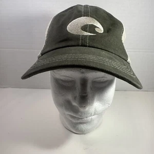 Costa Del Mar Logo Fitmax 70 Mesh Adjustable Strapback Hat Brown Green Fishing - Picture 1 of 12