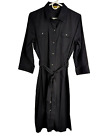 Alex Marie Tammy Tie Front Midi Shirt Dress  Wrinkle Free Stretch Black Size 12