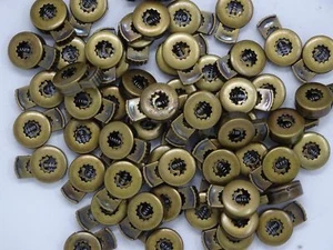 Vintage Shoelace Drawstring Toggle Lock Copper Color Lot of 80 B34 - Picture 1 of 7