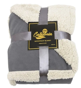 90 x 80 Waterproof Warm Soft Sherpa Fleece Pet Blanket Dog Bed Mat Pad Cushion - Picture 1 of 12