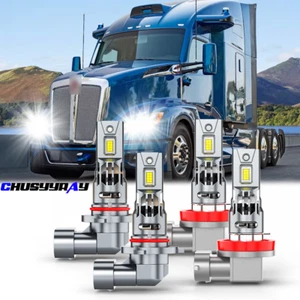 For Peterbilt 579 Base Tractor Truck 2013-2023 LED Headlight High Low Bulbs Kit - Picture 1 of 12