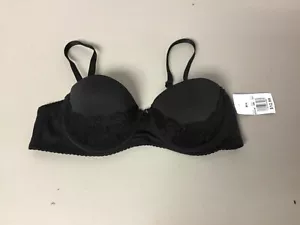 NWT Women’s Convertible Strapless Push Up Bra Size 36B Black #212L - Picture 1 of 2