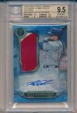 2019 Triple Threads Game Used Jersey Auto SAPPHIRE Kyle Schwarber BGS 9.5 10/10