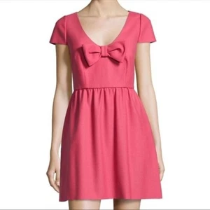RED VALENTINO Red Pink Bow Mini Dress Size 4 - Picture 1 of 14