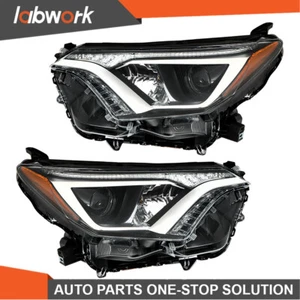 Labwork Headlight For Toyota RAV4 2016 2017 2018 LH+RH Chrome Housing Pair Lamps - Picture 1 of 14